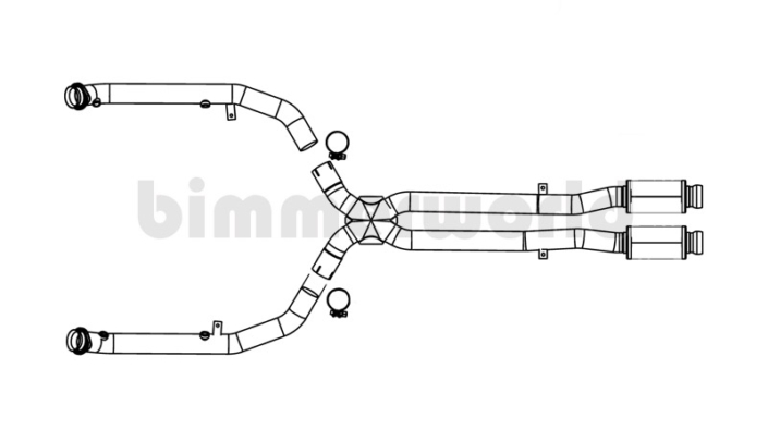 BimmerWorld E93 M3 Front X-Pipe MagnaFlow Resonator - Afbeelding 3