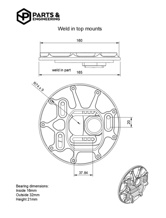 NP-Parts BMW Top Mounts / Camber Plates - Afbeelding 3